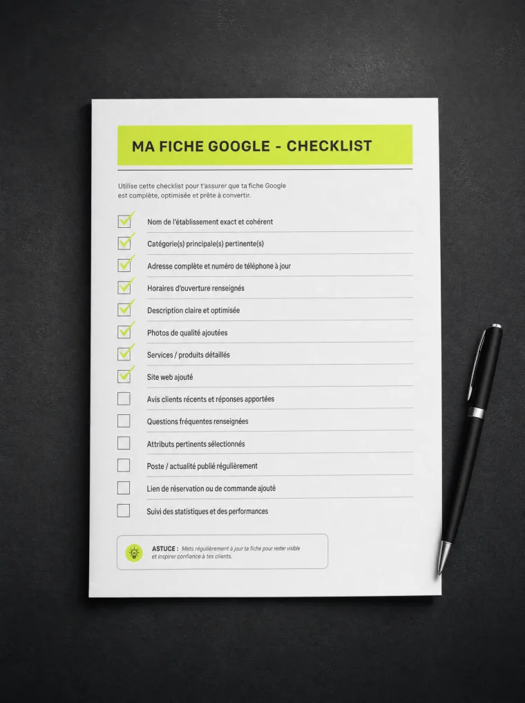 La checklist imprimable du guide